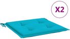 vidaXL Tuinstoelkussens 4 stuks 50x50x3 cm stof turquoise