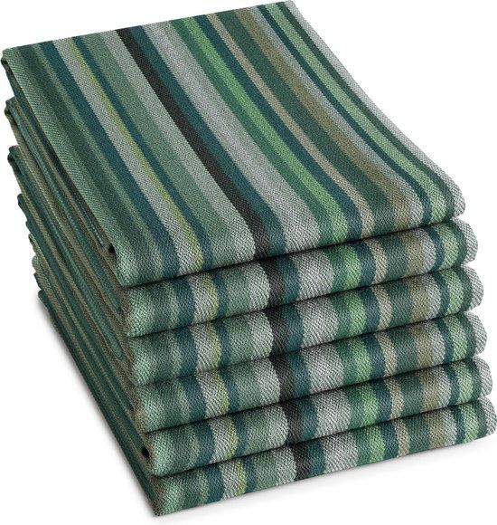 DDDDD Theedoek Over the Rainbow - 60x65 cm - Groen - Set van 6 stuks