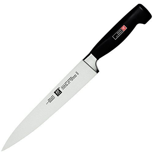 ZWILLING Vleesmes met vier sterren, 20 cm, roestvrij speciaal staal, ergonomische kunststof handgreep, zwart [Made in Germany], staal