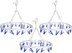 CM carrousel à linge/séchoir - 3x - 20 clips - blanc/bleu - plastique - 29 x 42 cm
