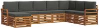 vidaXL - Hoek loungeset - 8 zitplekken - Natuurlijk en antraciet - Acacia hout