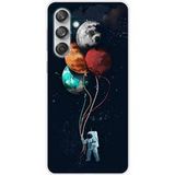 Cosmonaute aux ballons Bedrukt siliconen hoesje compatibel met Samsung Galaxy M55 5G