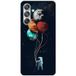 Cosmonaute aux ballons Bedrukt siliconen hoesje compatibel met Samsung Galaxy M55 5G