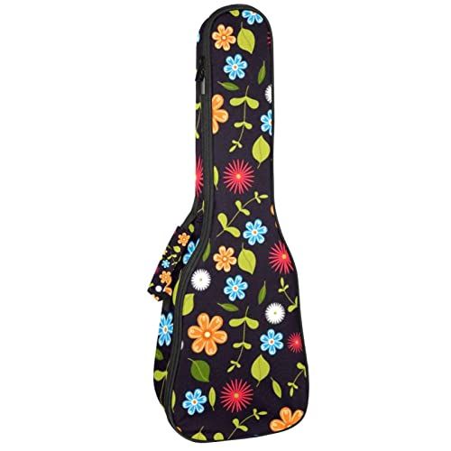 Mersov Tenor Ukulele Gigbag Waterdichte Ukelele Case Gewatteerde Rugzak, Geweldig voor Sopraan Concert (21/23/24") Kleurrijke bloemenprint
