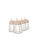 Suavinex Zero Zero Anti-koliek babyfles 180 ml, met siliconen speen met aanpasbare uitstroom (A), +0 maanden, voor moedermelk, poeder en vloeistoffen, compatibel met borstvoeding, lichtbruin, 4 stuks