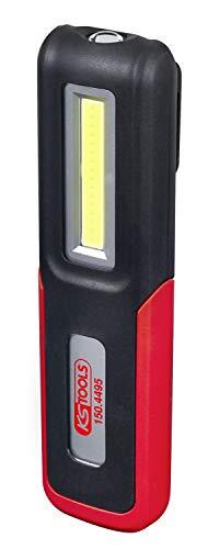 KSTools 150.4495 mobiele werkplaats-handlamp, knikbaar, zwart rood, 3 watt Cob LED