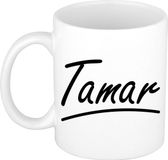 Bellatio Decorations Tamar Naam koffiemok - wit - keramiek - 300 ml