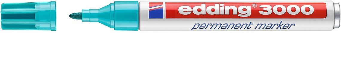 Edding 3000 Permanente marker rood, turkoois, wit aluminium Duitsland 1 stuk