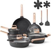 Vevor Set de 17 casseroles avec revêtement antiadhésif, Noir