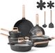 Vevor Set de 17 casseroles avec revêtement antiadhésif, Noir