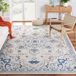 Safavieh Boho tapijt voor woonkamer, eetkamer, slaapkamer - Madison Collection, korte pool, ivoor en lichtblauw, 160 x 160 cm