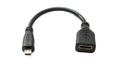 System-S HDMI 1.4 kabel 15 cm mini female naar micro stekker 4K UHD 30 Hz 2K 60 Hz adapter