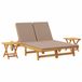 vidaXL Lit de jardin 3 pièces Acacia massif Taupe