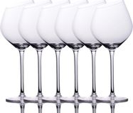 Intirilife 6x wijnglas met moderne rand - 470 ml inhoud - rode wijnglas bokaal vaatwasmachinebestendig kristalglas schokbestendig