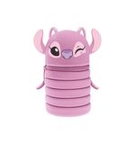 Seven Lilo & Stitch Uitschuifbaar etui van siliconen, 2-in-1, stitch, roze, schooletui, pennenkoker voor op tafel, ritssluiting, school en vrije tijd, meisjes, Xx, modern