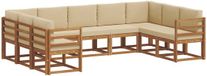 vidaXL - Hoek loungeset - 9 zitplekken - Acacia hout - Natuurlijk en beige