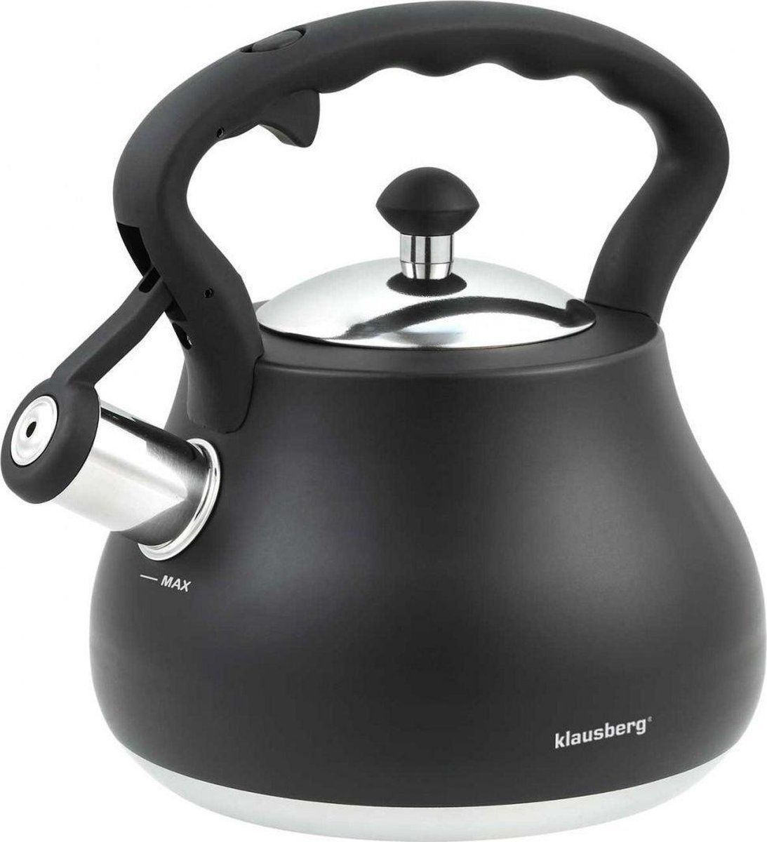 KLAUSBERG 7446 - Fluitketel - Zwart - 2.7 liter