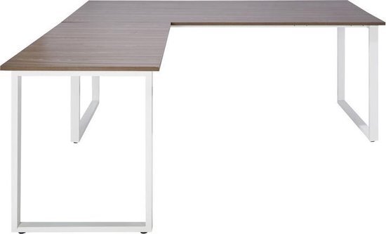 HJH OFFICE WORKSPACE XL I | 180x180 - Bureau Grijs / Wit