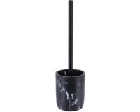 Tendance WC/Toiletborstel met houder - zwart - marmer look - polyresin - 38 cm