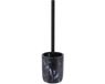 Tendance WC/Toiletborstel met houder - zwart - marmer look - polyresin - 38 cm