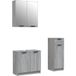 Sonoma Ensemble D'Armoires De Salle De Bain 3 Pcs Gris