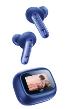 JBL Live Beam 4 – Draadloze Oordopjes met Noise Cancelling – Smart Case met Touchscreen - True Wireless Bluetooth – 48 uur – Waterdicht – IP55 - Blauw