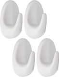 Tendance Plakhaakjes - 4 stuks - Wit - Kunststof - Zelfklevend