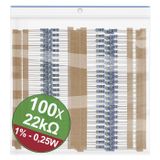 Quadrios 22P051 22P051 Résistance à couche métallique assortiment 22 kΩ Axiale câblée 0207 0.25 W 1 % 1 set(s)