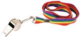 Merkloos / Sans marque Rubies Nederland b.v. Fluitje pride - 5x - regenboog kleuren koord - scheidsrechter fluitje - gay pride - LGBTQ