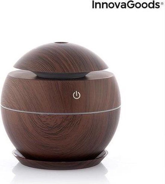 InnovaGoods Mini-Luchtbevochtiger Geurverspreider Dark Walnut - 0.13 l - 25 m² - Kunststof