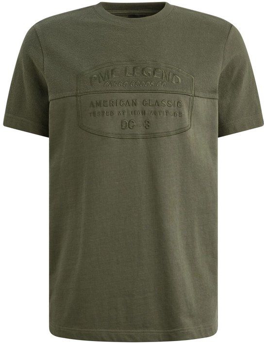 PME Legend T-shirt Groen Katoen Ronde Hals Korte Mouw Regular Fit XL