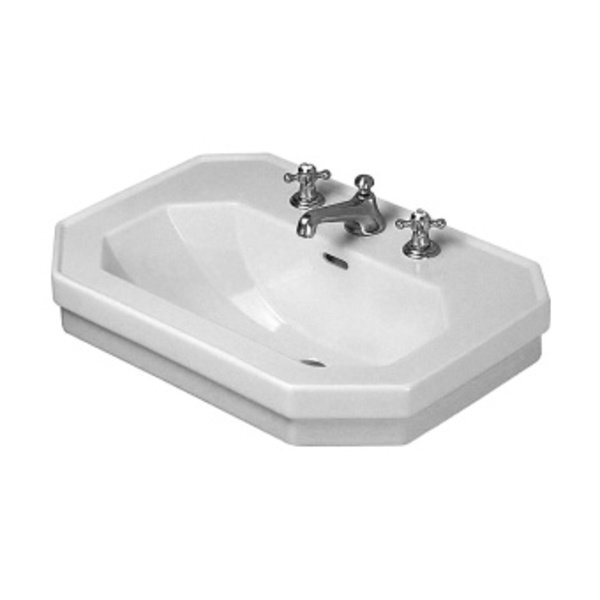 Duravit 1930 wastafel 80x55cm 1 kraangat met wondergliss wit