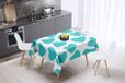 Bonamaison Tafelkleed, Anti-Mold, Sneldrogend, Waterdicht, 100% Polyester Tafellaken, Turkoois, wit, 140 x 140 Cm