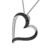 Orphelia Silver 925 Zh-7069 Pendant Heart Black/White Zirc