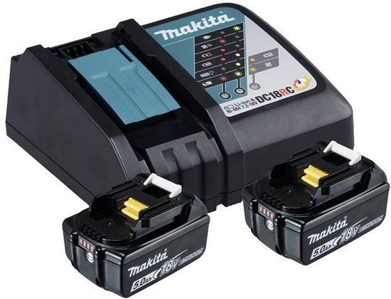 Makita Accu Starterset 18V DC18RC 2xBL1850B - DC18RCPT