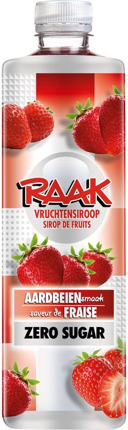 RAAK Vruchtensiroop Aardbei Zero Sugar 75cl