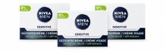 NIVEA MEN Crème de jour sensitive visage - 50 ml - Lot économique - 3 pièces