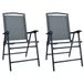vidaXL Tuinstoel Terras Staal Textiel Grijs 2 stuks