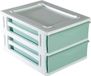 Hega Hogar Ladeblokje/bureau organizer 2x lade - wit/mintgroen - L26 x B35 x H20 cm - kunststof
