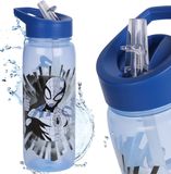 sarcia.eu MARVEL Spider-Man Waterfles met mondstuk en handvat, transparante FLES MET RIETJE 600 ml