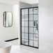 Hudson Reed Porte de douche noir à motif quadrillé | 110cm x 195cm | Barq