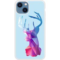 Hert Hipster Blauw Siliconen hoesje compatibel met iPhone 13