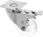 AMIG zwenkwiel/transportwiel met rem - D50mm - polycarbonaat - 50kg - transparant