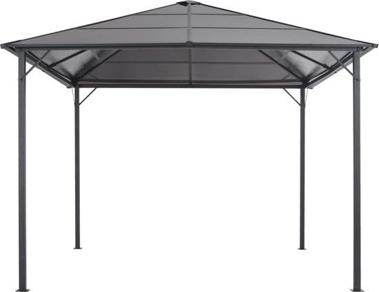 vidaXL - Prieel - met - dak - 4x3x2,6 m - aluminium - zwart