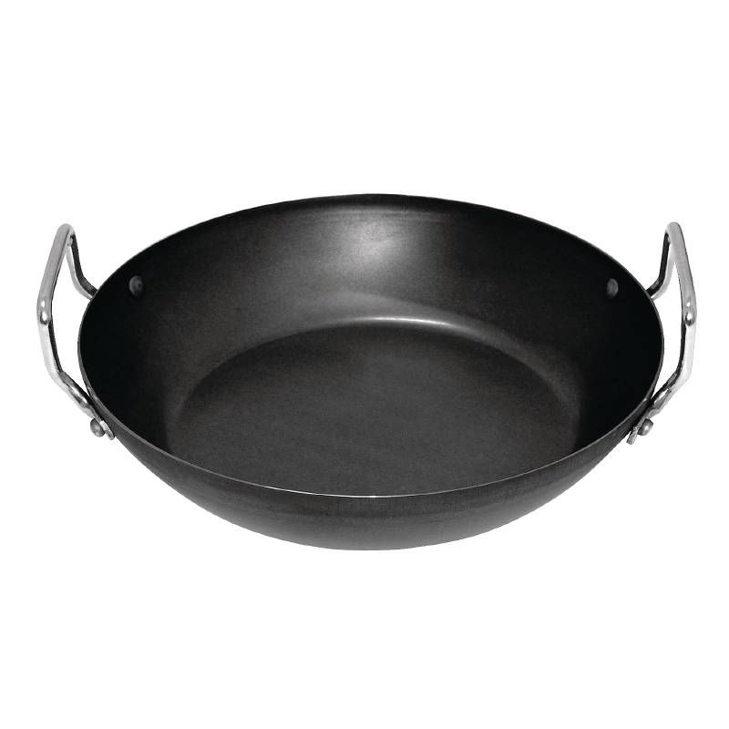 Vogue Plaatstalen Paella Pan - 40cm - GD074 - Zwart