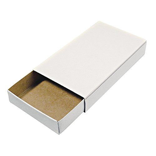 Rayher Hobby 8147000 luciferdozen, groot, blanco, leeg, wit, 12 kartonnen dozen voor knutselen en decoreren, afmetingen 11 x 6,5 x 2 cm