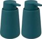 5five Zeeppompje/dispenser Colorama Lotion - 2x - petrol blauw - 8 x 15 cm - 250 ml - kunststeen