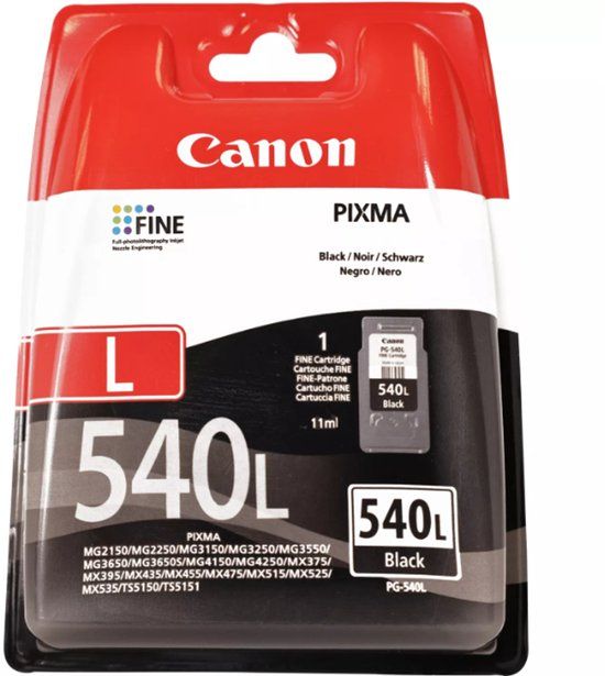Canon PG-540L Zwart - Originele inktcartridge - 300 pagina's - Canon PIXMA printers