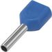 TRU COMPONENTS 1091316 Dubbele adereindhuls 0.75 mm² Deels geïsoleerd Lichtblauw 100 stuk(s)
