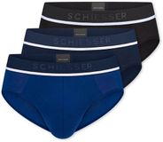 Schiesser Heren Rio Slip - 3 pack - Zwart - Donkerblauw - Blauw - Maat S